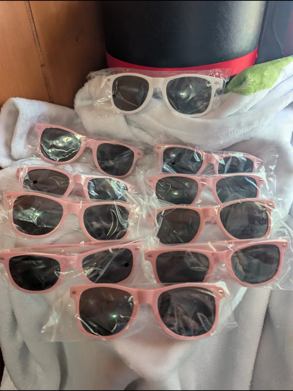 Bride & Team Bride Pink and White Sunglasses Set